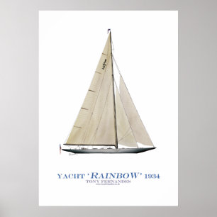americas kopp yacht 'regnbåge', tony fernandes poster