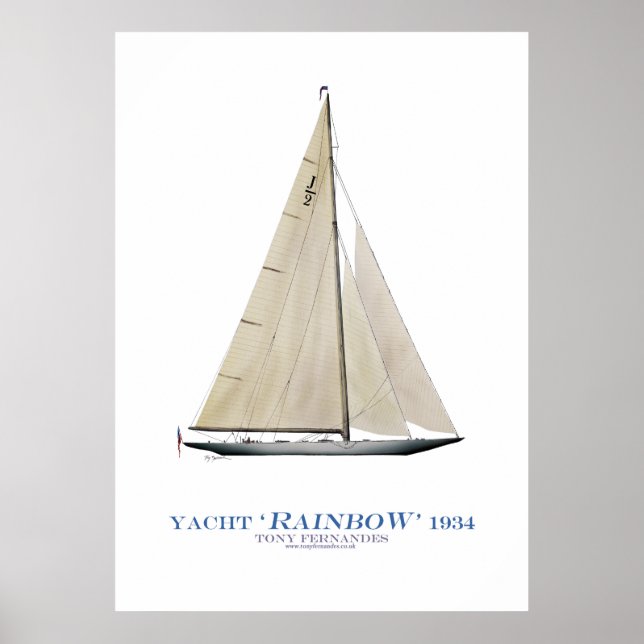 americas kopp yacht 'regnbåge', tony fernandes poster (Framsidan)