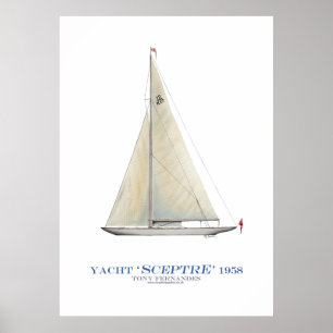 americas kopp yacht 'scepter', tony fernandes poster