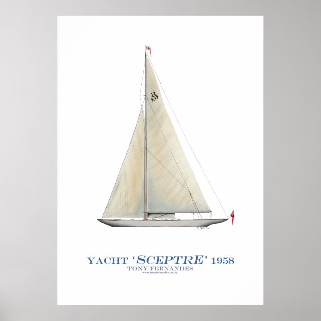 americas kopp yacht 'scepter', tony fernandes poster (Framsidan)