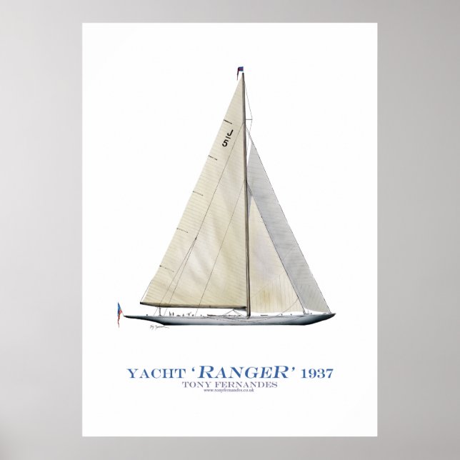 americas kopp yacht "skogsvaktare", tony fernandes poster (Framsidan)