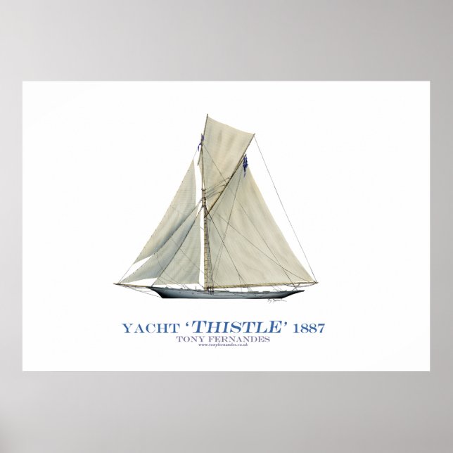 americas kopp yacht 'thistle', tony fernandes poster (Framsidan)