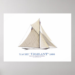 americas kopp yacht 'vigilant', tony fernandes poster