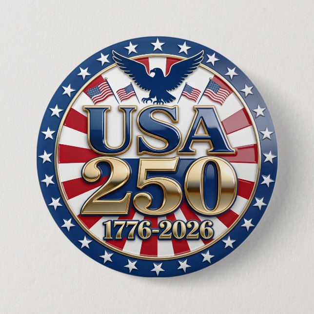 America's Semiquincentennial 1776-2026 USA 250 Knapp (Framsida)