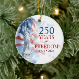 America's Semiquincentennial 250 Years Freedom Julgransprydnad Keramik
