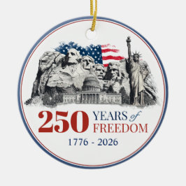America's Semiquincentennial 250 Years of Freedom Julgransprydnad Keramik