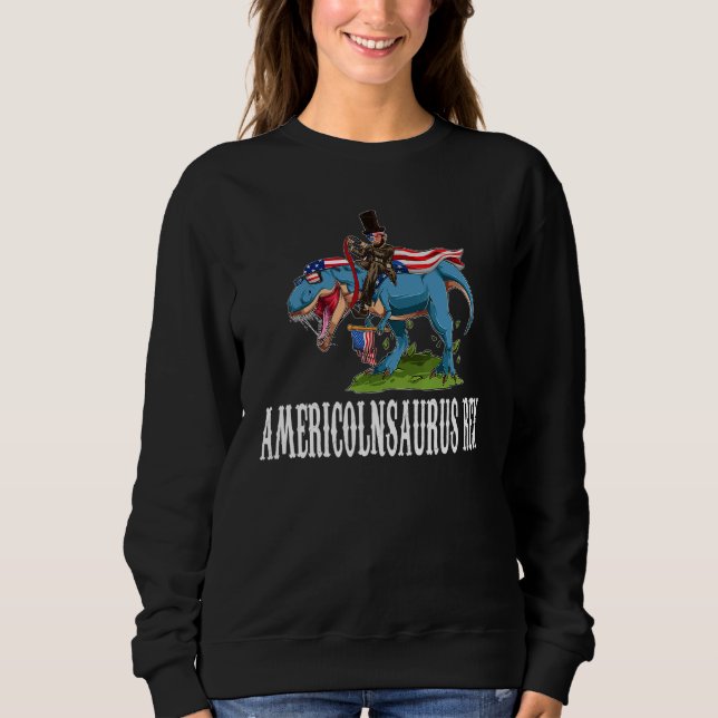 Americolnsaurus Rex America Rex Abraham Lincoln T Shirt (Framsida)