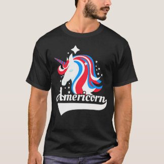 Americorn American Flagga Unicorn Patriotic Amerik T Shirt