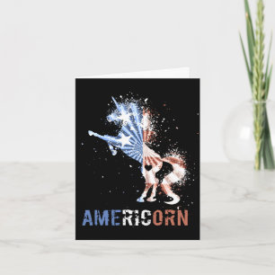 Americorn amerikansk flagga patriotisk enhörning 4 kort