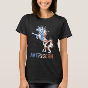 Americorn amerikansk flagga patriotisk enhörning 4 t shirt