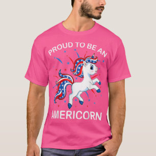 Americorn Unicorn 4:e juli Shirt Girls Americor T