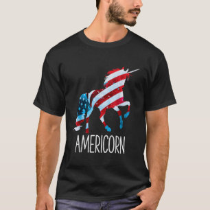 Americorn Unicorn 4:e juli T shirt Mericorn Mer