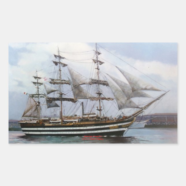 Amerigo Vespucci Rektangulärt Klistermärke (Framsida)