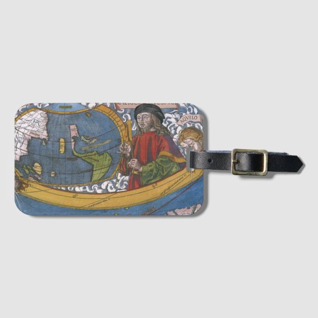 Amerigo Vespucci Upptäcktsresande på en karta över Bagagebricka (Framsida horisontal)