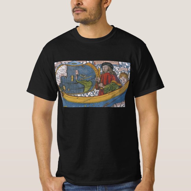 Amerigo Vespucci Upptäcktsresande på en karta över Tee (Framsida)