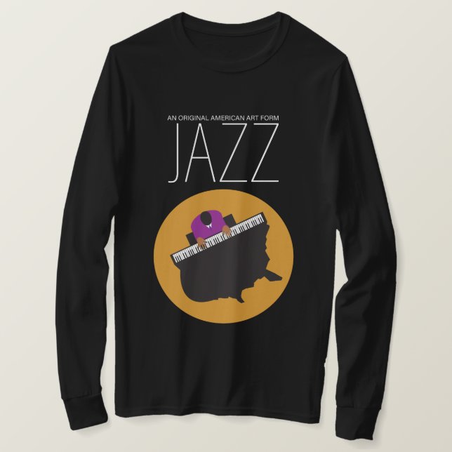 AmeriJazz Basic Långärmad BLK T-Shirt (Design framsida)