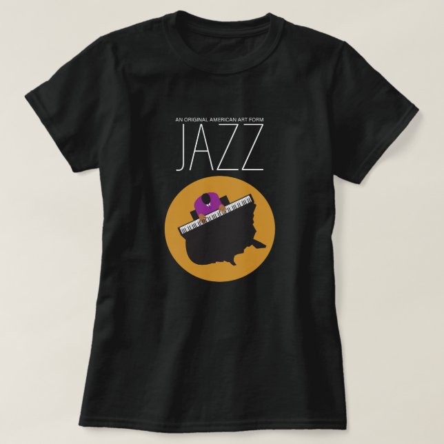 AmeriJazz Girls Black Tee (Design framsida)