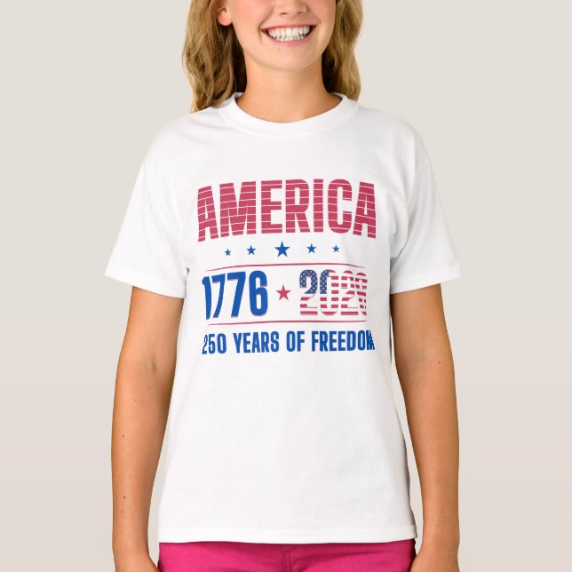 AMERIKA 1776 2026 250 år frihet  T Shirt (Framsida)