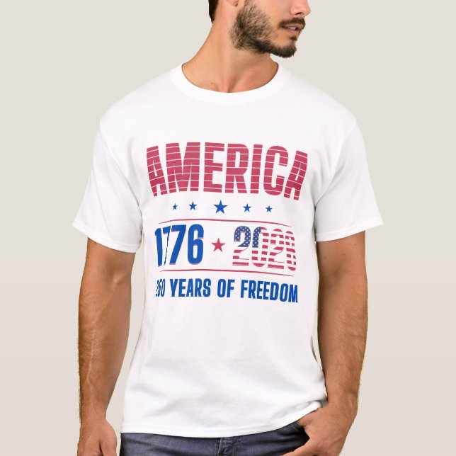 AMERIKA 1776 2026 250 år frihet  T Shirt (Framsida)