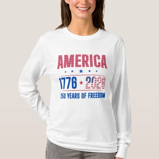 AMERIKA 1776 2026 250 år frihet  T Shirt (Framsida)