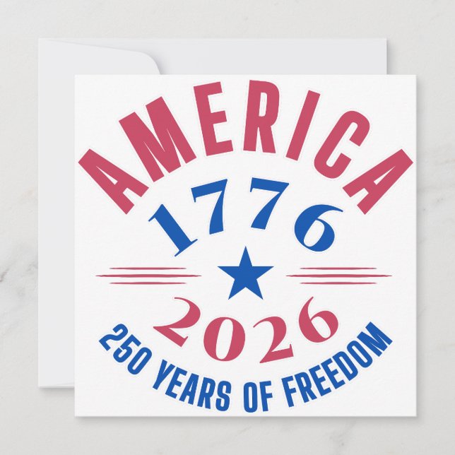AMERIKA 1776 2026 250 år frihetsjubileum Inbjudningar (Framsida)