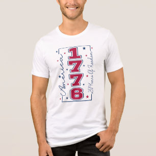 Amerika 1776 250 år av frihet stjärnor grafik t shirt