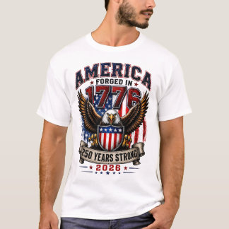 Amerika 1776-250 år stark patriotisk t-shirt
