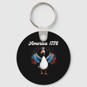 Amerika 1776, 4 juli, Patriotic Goose Nyckelring