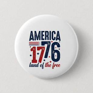 Amerika 1776 De frias land Vintage Patriotisk skjo Knapp