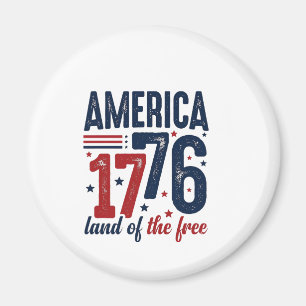 Amerika 1776 De frias land Vintage Patriotisk skjo Magnet