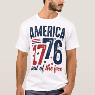 Amerika 1776 De frias land Vintage patriotisk skjo T Shirt