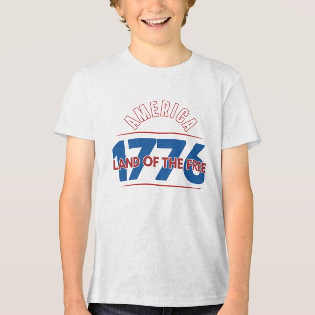 AMERIKA 1776 DE FRIHETENS LAND   T SHIRT (Framsida)