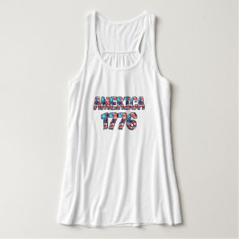 Amerika 1776 Flagga och Fireworks Women's Linne Med Racerback