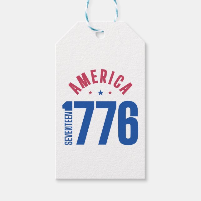 AMERIKA 1776 frihetsår  Presentetikett (Framsidan)