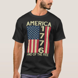 Amerika 1776 Land i det fria USA flagga 4 juli T Shirt