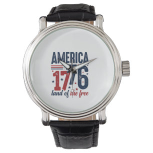 Amerika 1776 Land of the Free Vintage Patriotisk S Armbandsur