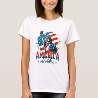 Amerika 1776 Liberty Nedsliten Grafik T Shirt