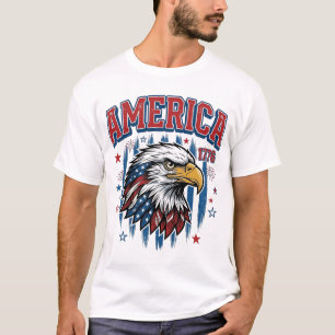 Amerika 1776 Vintage Örn Patriotisk T-Shirt Design