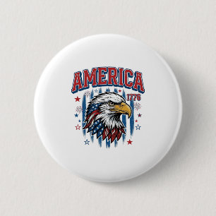 Amerika 1776 Vintage Örn Patriotisk T-Shirt Design Knapp