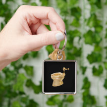 ’AMERIKA’ 18 K GULD TOILET KEYCHAIN