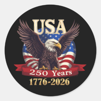 Amerika 250 1776-2026 Amerikansk Flagga Örn Runt Klistermärke