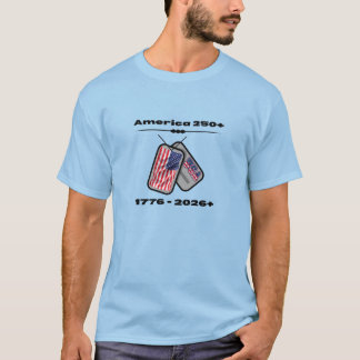 Amerika 250 + | 1776 - 2026 + | Hundmärken | USA T Shirt