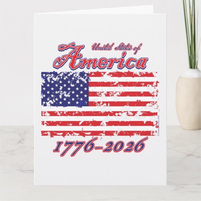 Amerika 250 1776-2026 kort (Framsida)
