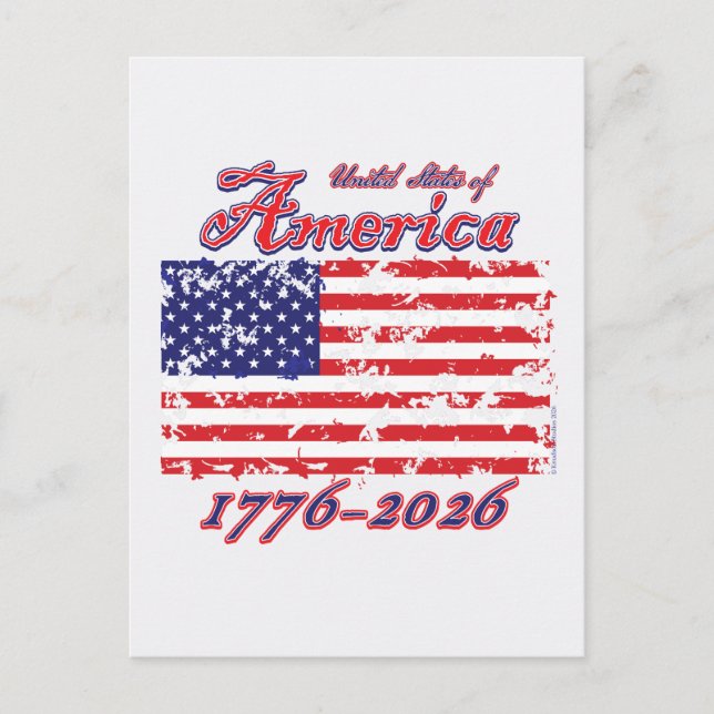 Amerika 250 1776-2026 vykort (Framsida)