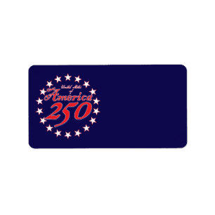 Amerika 250 adressetikett