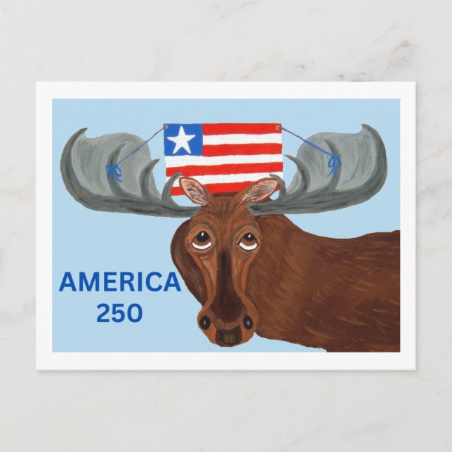 Amerika 250 Älg Inbjudan Vykort (Framsida)