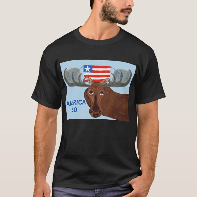 Amerika 250 Älg T Shirt (Framsida)