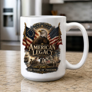 Amerika 250 år 1776 2026 4 juli kaffemugg
