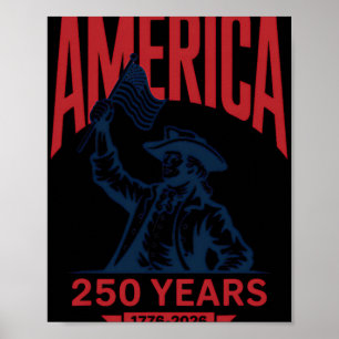 Amerika 250 år 1776 2026 Patriotisk Firande Poster