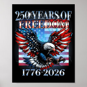 Amerika 250 år 1776-2026 skallig örn amerika flagg poster